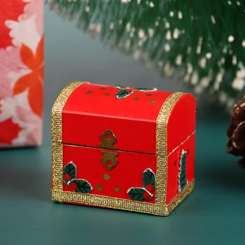 1:12 בית בובות מיניאטורי צעצוע החזה קופסא של חג המולד תפאורה לשאת מקל הליכה סוס נדנדה בל דגם בית הבובות עיצוב אביזרים