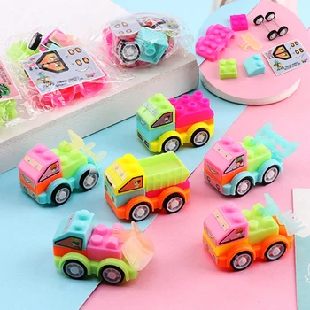 10pcs יצירתי מקבץ הנדסת מכונית צעצוע אבני הבניין מתעצבן צעצועים להתייחס הילדים מסיבת יום הולדת טובה האורחים מתנות חומרי מילוי