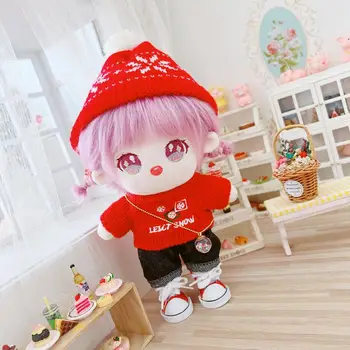 20CM בגדי בובה בובות קטיפה אדומה בגדי התלבושת המקסימה שלג סגנון מגניב בובה אביזרים Kpop, EXO איידול בובות צעצועי DIY