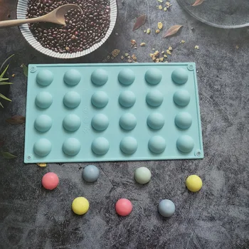 24 חורים עגולים עובש סיליקון לאפייה 3D כדור כדור מוס עוגת עובש שוקולד קינוח סיר בעיצוב כלים