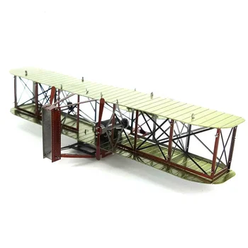 3D מתכת חידות ססגוניות המטוסים הראשונים האחים רייט כנפי מטוס בעבודת יד הרכבה, בניית מודל חידות בלוקים