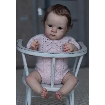 45cm בעבודת יד ממש נראה מציאותי כותנה גוף התינוק בטי עם היד מושרש שיער ויניל סיליקון מציאותי בחיים בובת ילדה