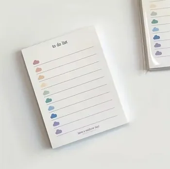 50Sheets חמוד עננים צבעוניים כדי לעשות את רשימה מתכננת תלמיד פתק נייר בפנקס מכשירי כתיבה וציוד לבית הספר קוריאנית נייח
