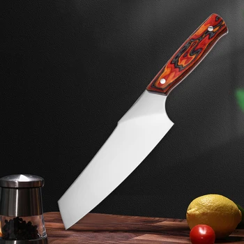8 אינץ Kiritsuke סכין שפים קליבר לחתוך סשימי סושי סכיני מטבח כלי בישול בעבודת יד מזויפים, מסר אקראי להתמודד עם