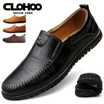 CLOHOO אופנה לגברים בעבודת יד מזדמנים שטוחות, נעליים נוחות עם רך הבלעדי עסקים סגנון רשמי נעלי 46