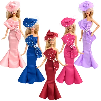 NK 5 להגדיר 30CM הנסיכה מרובות צבע אופנה סלים בת ים פרפר שמלה אצילית לבושה בגדים עבור ברבי הבובה אביזרים מתנה