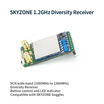 SKYZONE 1.2 GHz VRX וידאו מקלט 9CH רחב פס (1080MHz כדי 1360MHz) תואם עם SKYZONE משקפי FPV