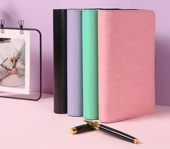 Zip נייר מכתבים עור PU היומן באג ' נדה מתכננת קלסר DIY מחברת הספר נייר צבע כיסוי