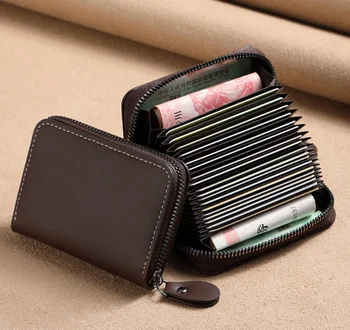 האופנה רטרו איש עסקים של נשים בעל כרטיס אשראי/תעודת זהות/כרטיס בנק מחזיק תיק Nubuck עור מיני ארנק תיק רוכסן ארנק מטבעות