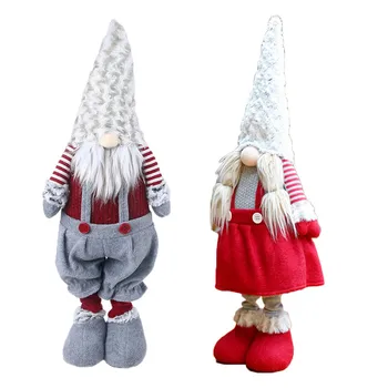 עבודת יד חג המולד שדון קישוט נשלף עומדת שוודית Gnome Tomte צעצוע של בובת קישוטים עיצוב המסיבה תודה נותנת יום מתנה