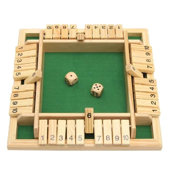 עץ מסורתי ארבעה צדדי דיגיטלי המשחק צעצועים 10 מספר פאב בר לוח הקוביות מסיבה מקרית מצחיק הורה-ילד משחק לוח