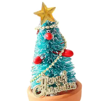 1:12 בית בובות קישוט של חג ההמולד מיני עץ חג מולד בעציץ עיצוב הבית פיות מסיבת גן טובות אגדה פנים צעצוע קישוטים