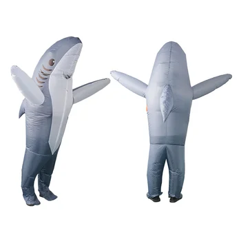 1pc דולפין מתנפח תלבושות מצחיק בעלי חיים קריקטורה אביזרים דולפינים ביצועים בגדים (גריי)