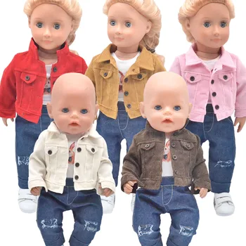 2021 חדש מיני צעצועים בגדים של בובות אופנה ג 'קטים, ג' ינסים קרועים 43-45cm חדש נולד בובה אמריקאית בובה ואביזרים הבחורה מתנה
