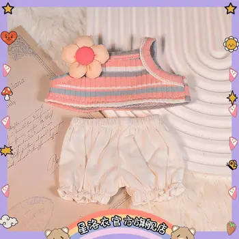 20cm בגדי בובה פרח קשת צבע גופיות קיץ תלבושת מיניאטורי קלע מכנסיים בובות אביזרים
