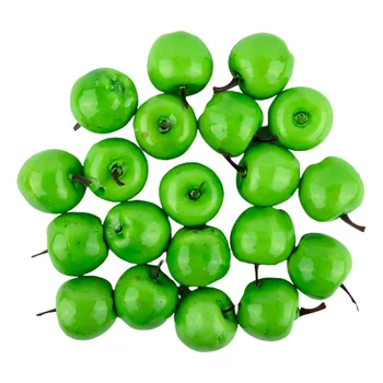 20pcs פירות מלאכותיים מפלסטיק מזוייף תפוחים מלאכותיים-תפוחים פירות מציאותי דקורטיביים פירות מזויף פירות לקישוט הבית