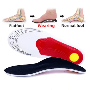 2Pcs Orthotic מדרסים עבור תמיכה לקשת שטוחה נעליים אורתופדיות כריות הרגליים להקל על הלחץ של תנועת אוויר החשמלי מוסיף כרית