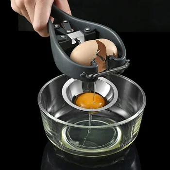 304 נירוסטה ביצה פותחן ביצה פותחן הפגזות כלי מטבח חלמון ביצה לבנה מפריד משק הבית מטבח יסודות