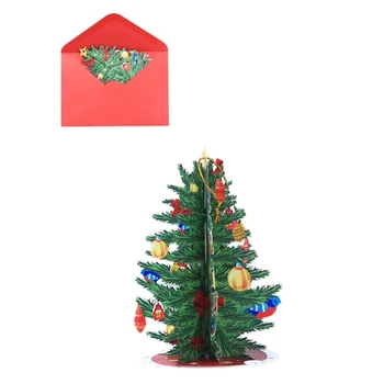 3D כרטיסי תלוי עץ חג המולד עיצוב להתאמה אישית עם כרטיס לב T84E