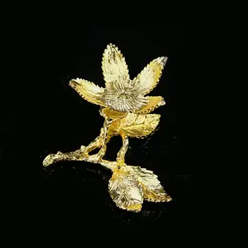 3D פרח עלים עלווה ענף זהב מתכת אמנות קישוט הבדולח דוכן תצוגת תכשיטים אחסון בסיס תה חיות מחמד השולחן עיצוב