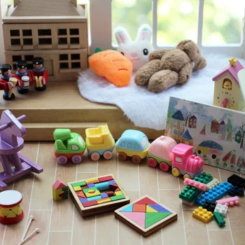 3pcs מיניאטורי הבובות חדר ילדים דגם של מכונית מיני קישוט בית עבור הבובה אביזרים צעצוע