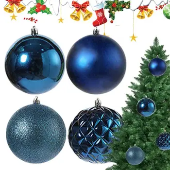 4Pcs כדור חג המולד קישוטים להגדיר מחוסמת עונתית הכדור להגדיר עם קרס עץ חג המולד עיצוב דקורטיבי הכדור תלוי קישוט