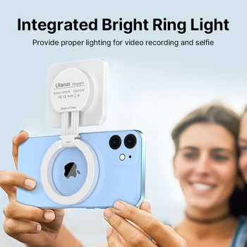 LT010 Magsafe החכם Selfie אור הפוך מתכוונן חי ולוג טלפון וידאו מלא אור עבור iPhone 14 13 12 מקס פרו