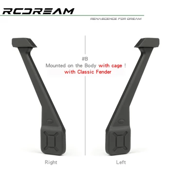 RCDream 1/10 שנורקל #B רכוב על הגוף עם כלוב בר-מגן RD110 RD90 RD130 RC4WD D110 D90 #D1A1-BR D1A1-BL