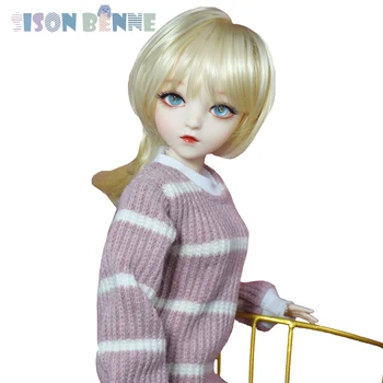 SISON יפה יפה 1/3 BJD אופנה בובת ילדה עם Removeable סוודר נעליים נוצצות העיניים פאות