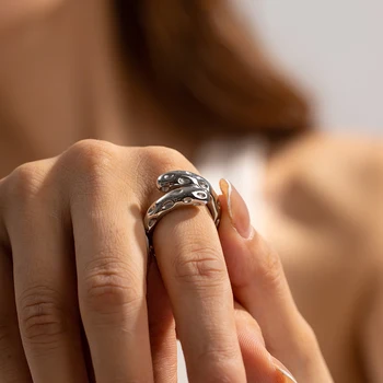 Uworld אופנתי אופנה נירוסטה נשים טבעת רקועה טבעת פתוחה אירועים אישי מסיבת יום הולדת מתנה של נשים, תכשיטים