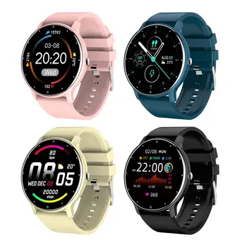 ZL02D שעון חכם גברים הגברת מלא מסך מגע ספורט כושר Smartwatch לישון קצב לב צג עבור IOS אנדרואיד טלפון Bluetooth