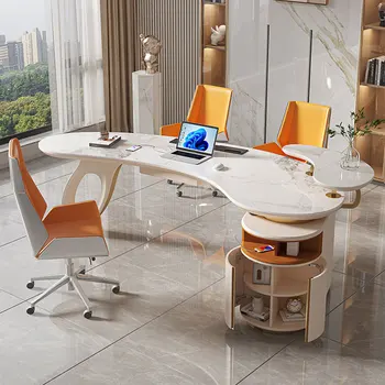 אור יוקרה רוק לוח השולחן המודרני פשוטה השולחן מעצב הבית high-end מחקר יצירתי קשת שולחן מחשב