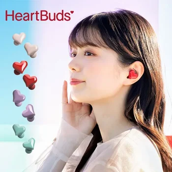 אלחוטית, אוזניות Bluetooth אוזניות לב ניצנים נשים אופנה ורוד TWS אוזניות Gaming תלמיד אוזניות ילדה