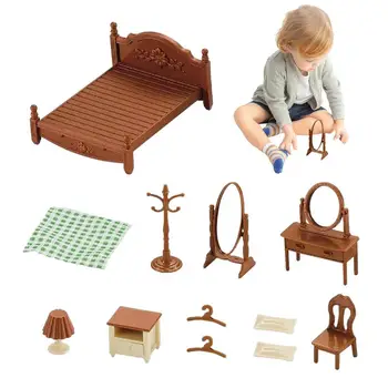 בית בובות רהיטים סט מיני בית בובות קישוטים מיניאטורי רהיטים מיניאטוריים בית בובות אביזרים למידה וחינוך