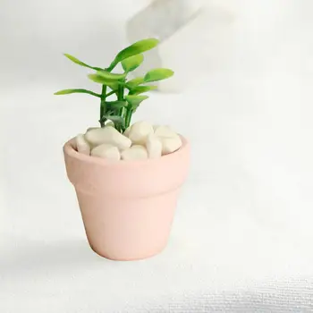 בית הבובות בונסאי חי המראה מיני צמחים לבן אבנים מלאכותי מיני צמחים דגם קישוט הגן