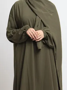 ברדס Abaya Jilbab לנשים נידה הרמדאן המוסלמי חיג ' אב שמלה ארוכה חתיכה אחת תפילה הלבוש האסלאמי של דובאי טורקית צנוע כפיות