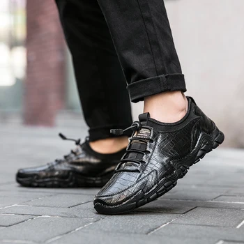 גברים נעליים מזדמנים חיצונית אופנה לנשימה נעלי ספורט אמיתיים נעלי עור בסגנון בריטי גברים מעצב נעלי סירה Zapatos Hombre