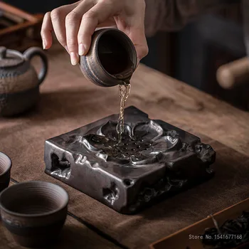 גס קרמיקה תה, שולחן קטן מחזיקים את סיר סגול חול, קומקום תמיכה, רטרו אחסון מים, תה מגש, קונג פו ערכת תה
