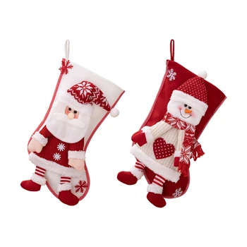 גרבי חג המולד סוכריות גרביים חג המולד תפאורה הביתה שקיות מתנה עץ חג המולד תלוי Prnaments קל להתקין