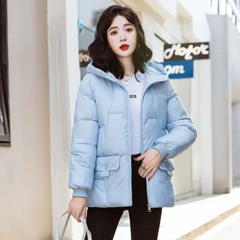 החורף אור חדש צבע קוריאני מהדורה מעובה סטודנטים קצרים נוער האקדמיה סגנון של נשים חם Windproof מעיל כותנה