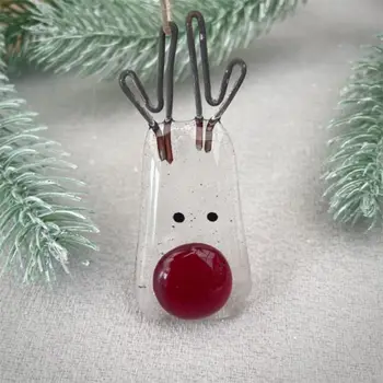 זכוכית המכונית המראה האחורית תליון יצירתי יצירתי Hangable עץ חג המולד תלוי עיצוב פתיתי שלג חג המולד קישוטים פסטיבל