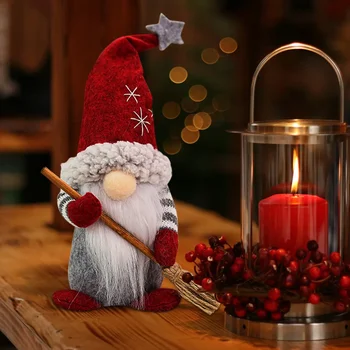חג שמח גמדים קטיפה סנטה בובה סרוגה בד עץ חג המולד תלויים קישוטים Gonk גמד שדון קישוט קישוטים מתנות