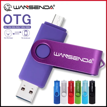 חדש WANSENDA USB 3.0 Flash Drive טלפון חכם OTG כונן עט 16GB 32GB 64GB 128GB 256GB במהירות גבוהה Pendrive מקל זכרון USB