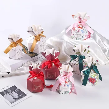 חדש קופסאות מתנה עם סרטים פרל חתונה טובה ממתקים תיבת נייר, קופסאות לאריזת שקיות מתנה להולדת תינוק מסיבה אספקה