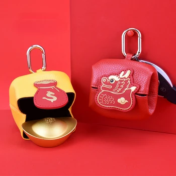 מיקרופייבר עור ארנק מטבעות יצירתי ספרותי בסגנון סיני בהצלחה התיק עם הכסף שפתון אוזניות אחסון תיק יוניסקס