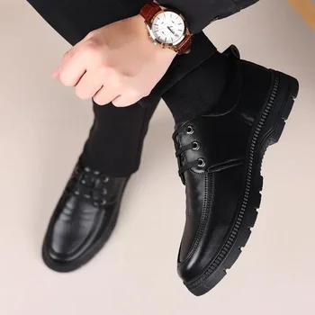 מעצב נעלי עור גברים עסקים בסגנון בריטי מזדמן לחתונה רשמית ללבוש אופנתי לגברים נעלי סתיו Workwear ד 
