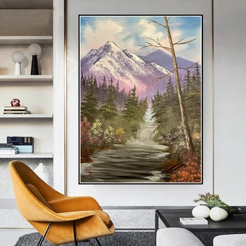 מפלי הרים יפה נוף פראי פרספקטיבה אמנות קיר פוסטרים, הדפסת תמונה קנבס ציור קישוט עיצוב הבית