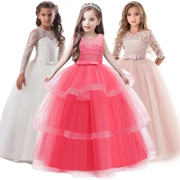 נוער בנות שמלת נסיכת הילדים ערב המפלגה שמלת פרח בנות שמלת החתונה הילדים שמלות לנערות תחפושות 8 10 12 14 שנה