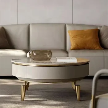 נורדי עיצוב שולחן הקפה בסלון בבית עגול מודרני מינימליסטי יוקרה באולם הכניסה מסעדה שולחנות סלון ריהוט הבית