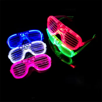 ניאון מהבהבים למסיבה משקפיים זוהרים תחפושת אביזר Cosplay LED משקפיים צילום אביזרים אספקה